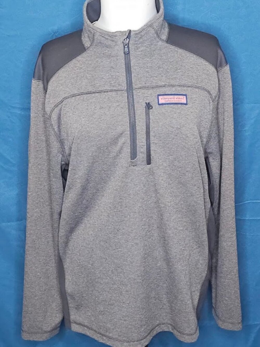 Performance Mesh Back Shep Shirt in Medium Heather Grey by Vineyard Vines